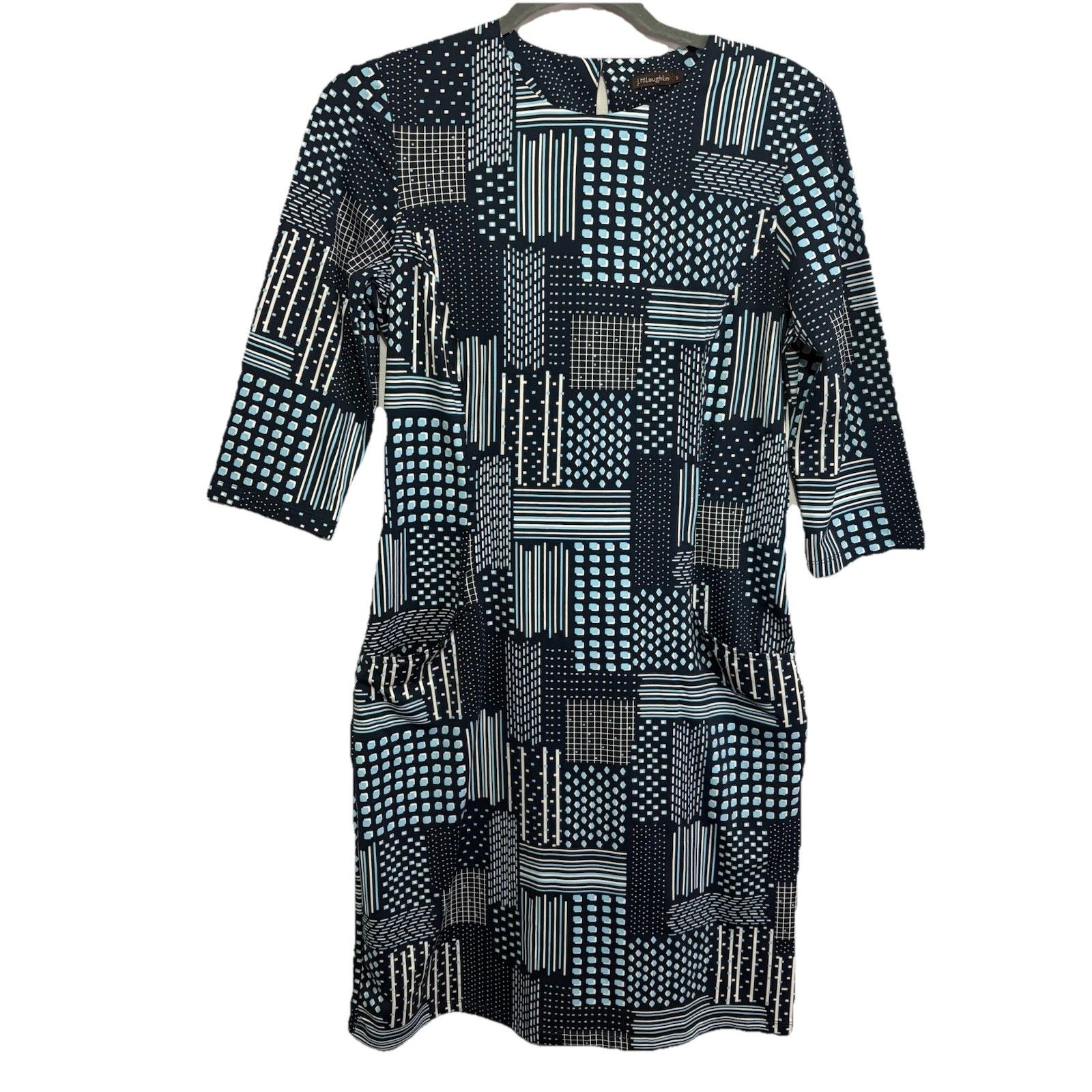J. Mclaughlin Catalina Cloth Blue White Print Catalyst Dress Size Small Nwot